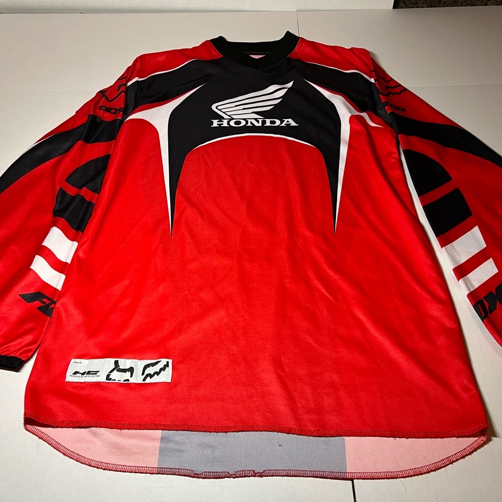 Authentic Vtg 90s Fox Honda Red Riders Racing Motocross Jersey Shirt AOP Size S
